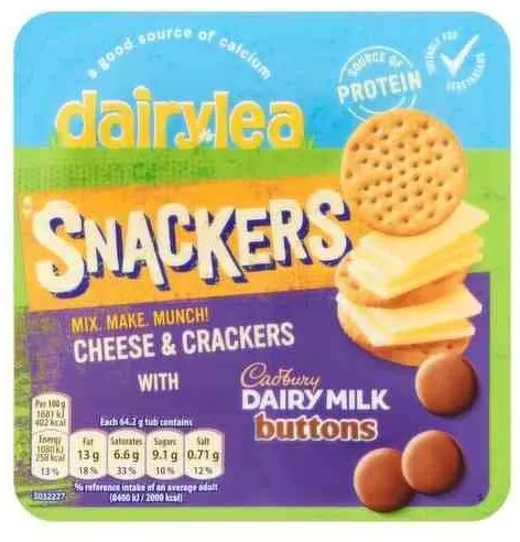 Dairylea snackers cheese and crackers with dairy milk buttons