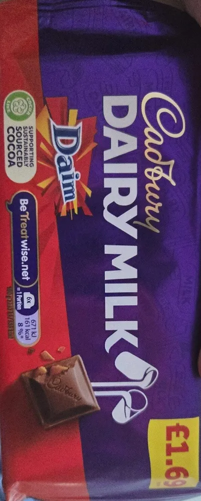 Cadbury DAIRY MILK Daim SUPPORTING SUSTAINABLY SOU