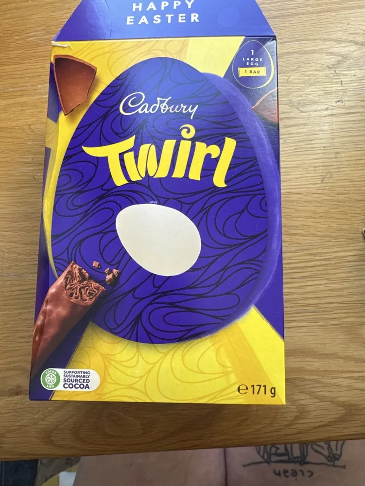 Hollow milk chocolate egg and milk chocolate finger