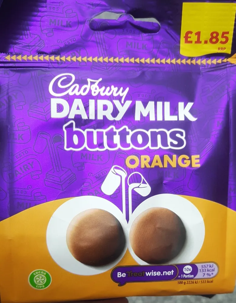 Orange Dairy Milk Buttons