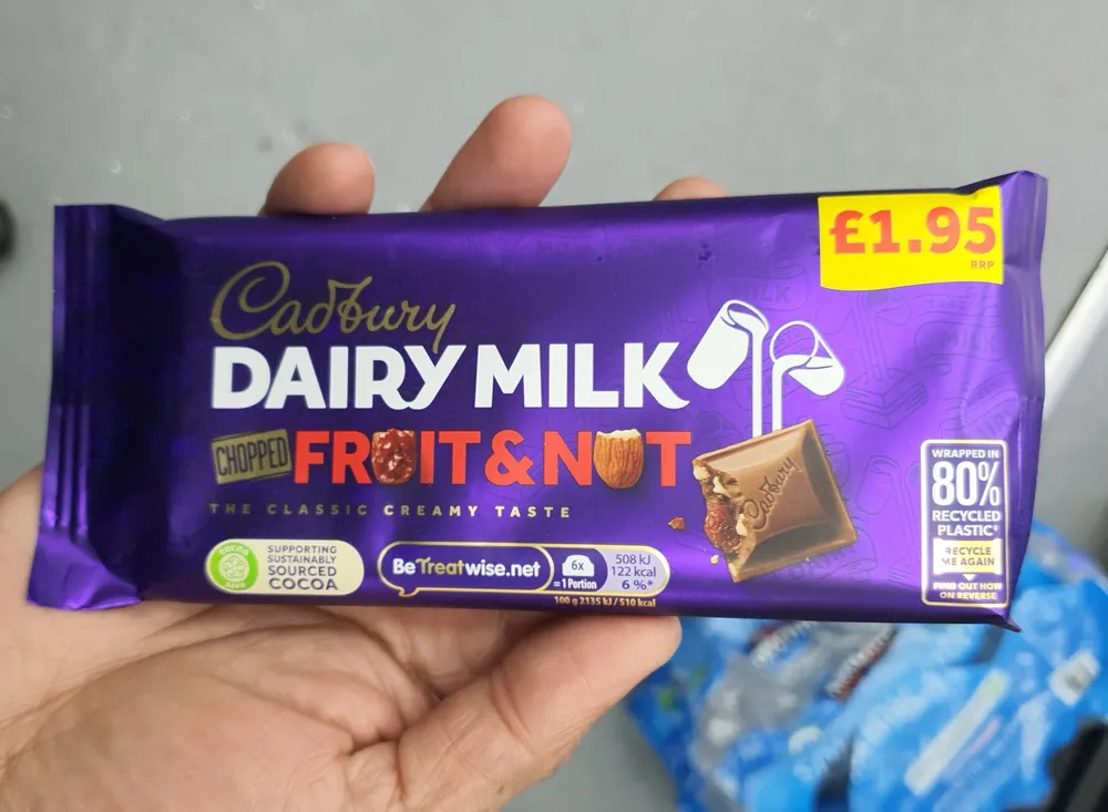 Cadbury DAIRY MILK CHOPPED FR&FE&NUT THE CLASSIC C