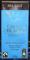 Green & black's organic chocolate bar milk chocolate with sea salt