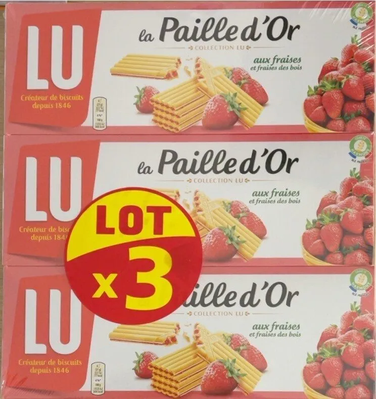 Gaufrettes Paille d'Or Fraise