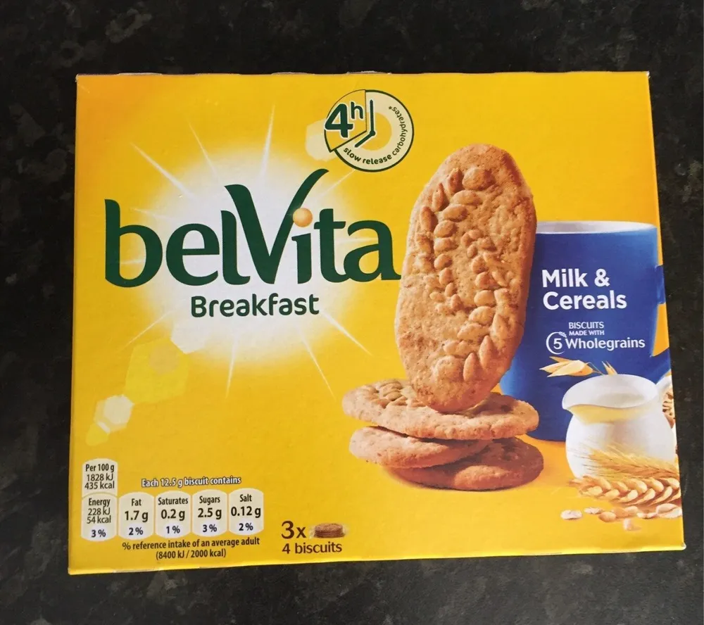 Belvita biscuits-breakfast cereals and milk
