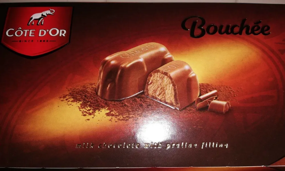 Cote d'or bouchees chocolate pieces milk praline