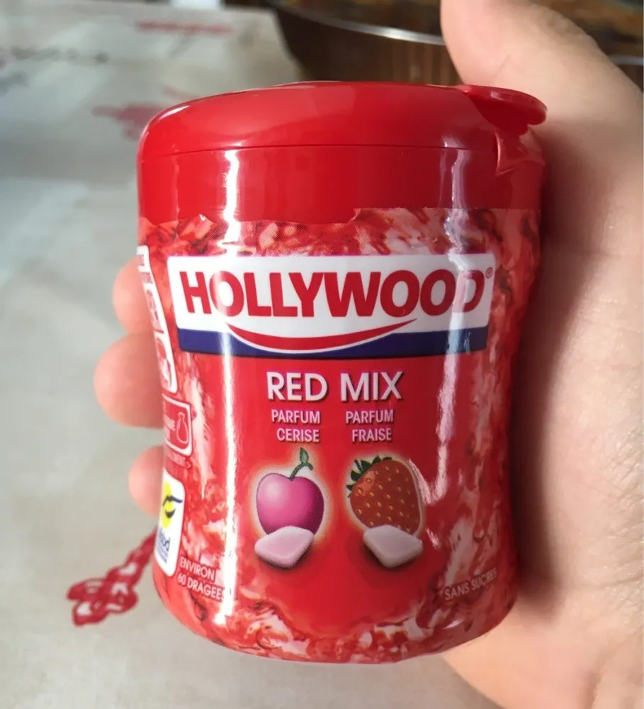 Chewing-gum sans sucre parfum fraise et cerise