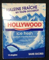Hollywood, Chewing gum Ice Fresh sans sucres parfum menthe fraîche, les 3 boites de 14,5 g