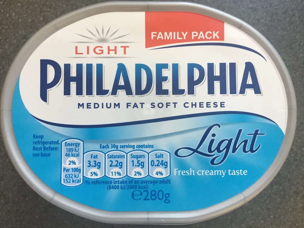 Light Philadelphia medium fat soft cheese