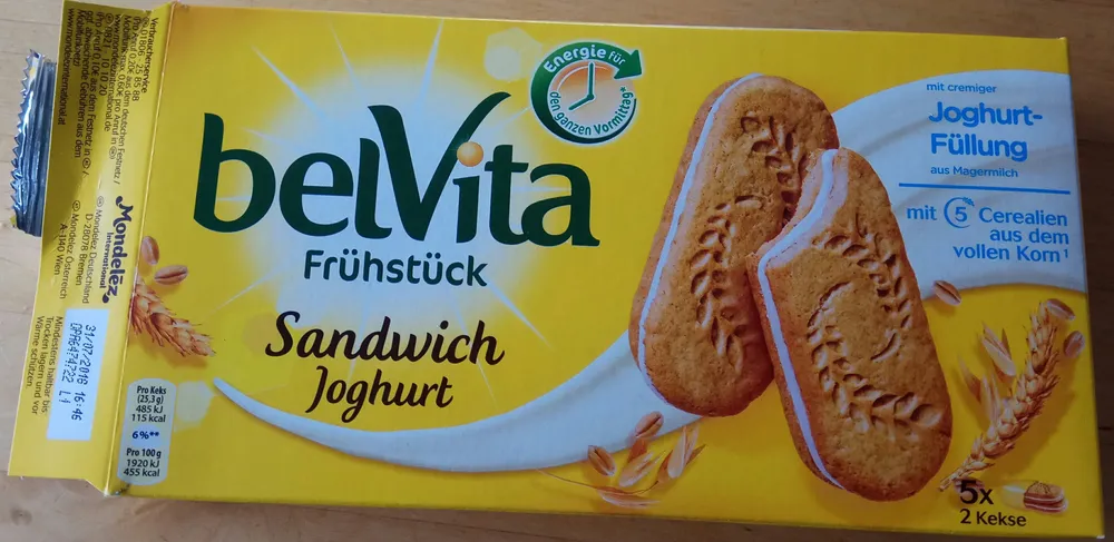 Belvita Frühstückskeks Sandwich Joghurt 5x2er