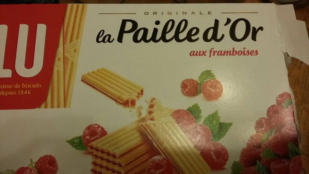 La Paille d'Or - Gaufrettes fourrées à la framboise