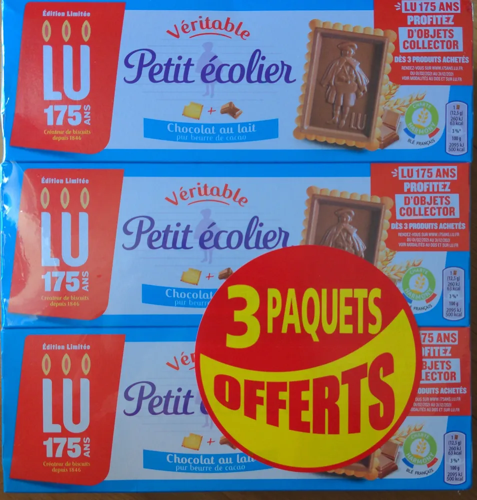 Petit Ecolier Biscuits chocolat au lait les 6 paquets de 150 g