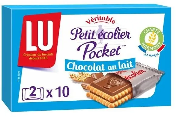 Ptit ecolier 2x250g pocket lait