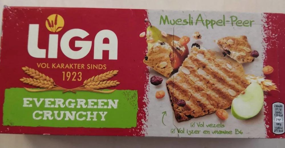 Evergreen crunchy muesly appel peer