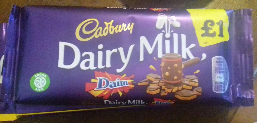 Cadbury dairy milk chocolate daim