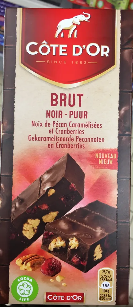 Brut Noir Noix de Pécan Caramélisées et Cranberries