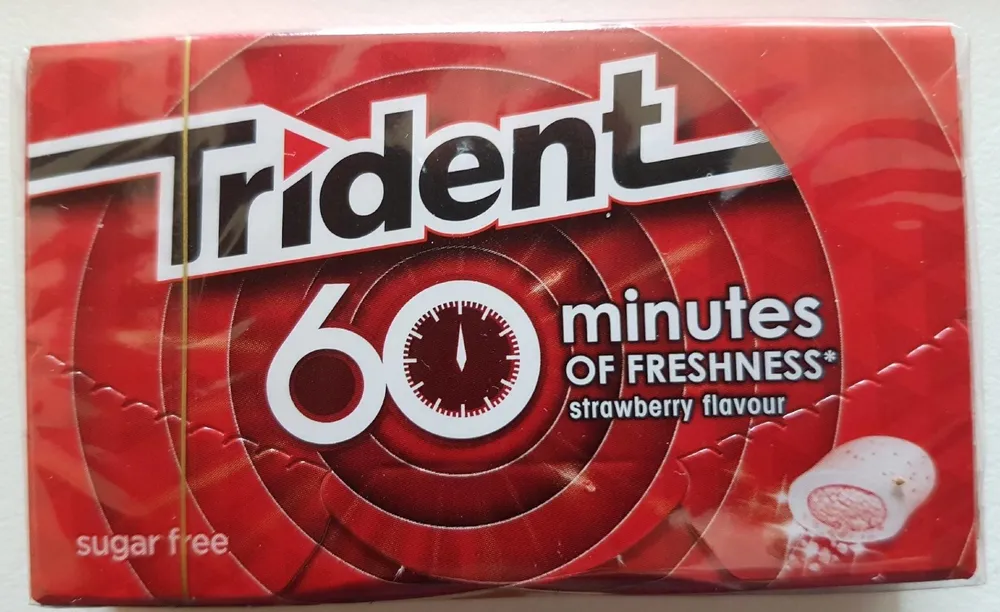 Trident 60 Minutes Strawberry 20 G. Fresa
