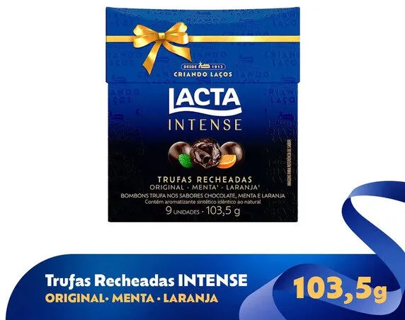 Trufa De Chocolate Sortida Lacta Intense Caixa 103,5g 9 Unidades