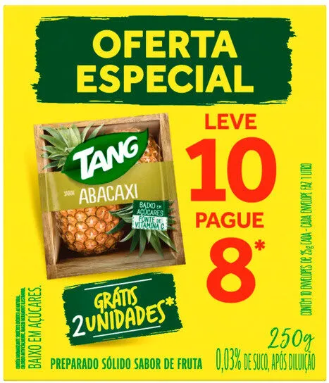Refresco Em Pó Abacaxi Tang Caixa 250g 10 Unidades