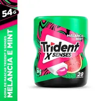 Goma De Mascar Melancia Mint Zero Açúcar Trident X Senses Pote 54g 28 Unidades