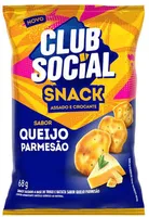 Snack Assado Crocante Queijo Parmesão Club Social Pacote 68g