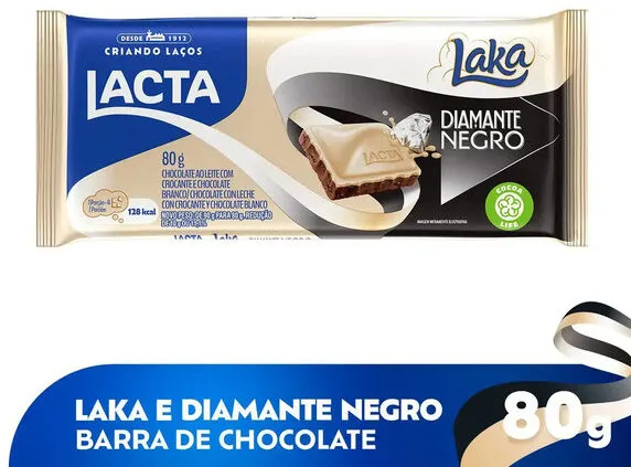 Choc Lacta Laka Diamante Negro Pacote 80g