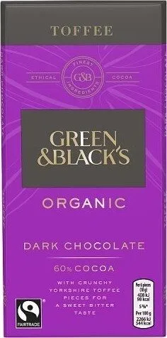 Black's Organic Burnt Toffee Dark Chocolate Bar