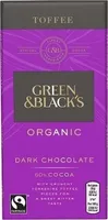 Black's Organic Burnt Toffee Dark Chocolate Bar