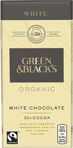 Black's Organic White Chocolate Bar