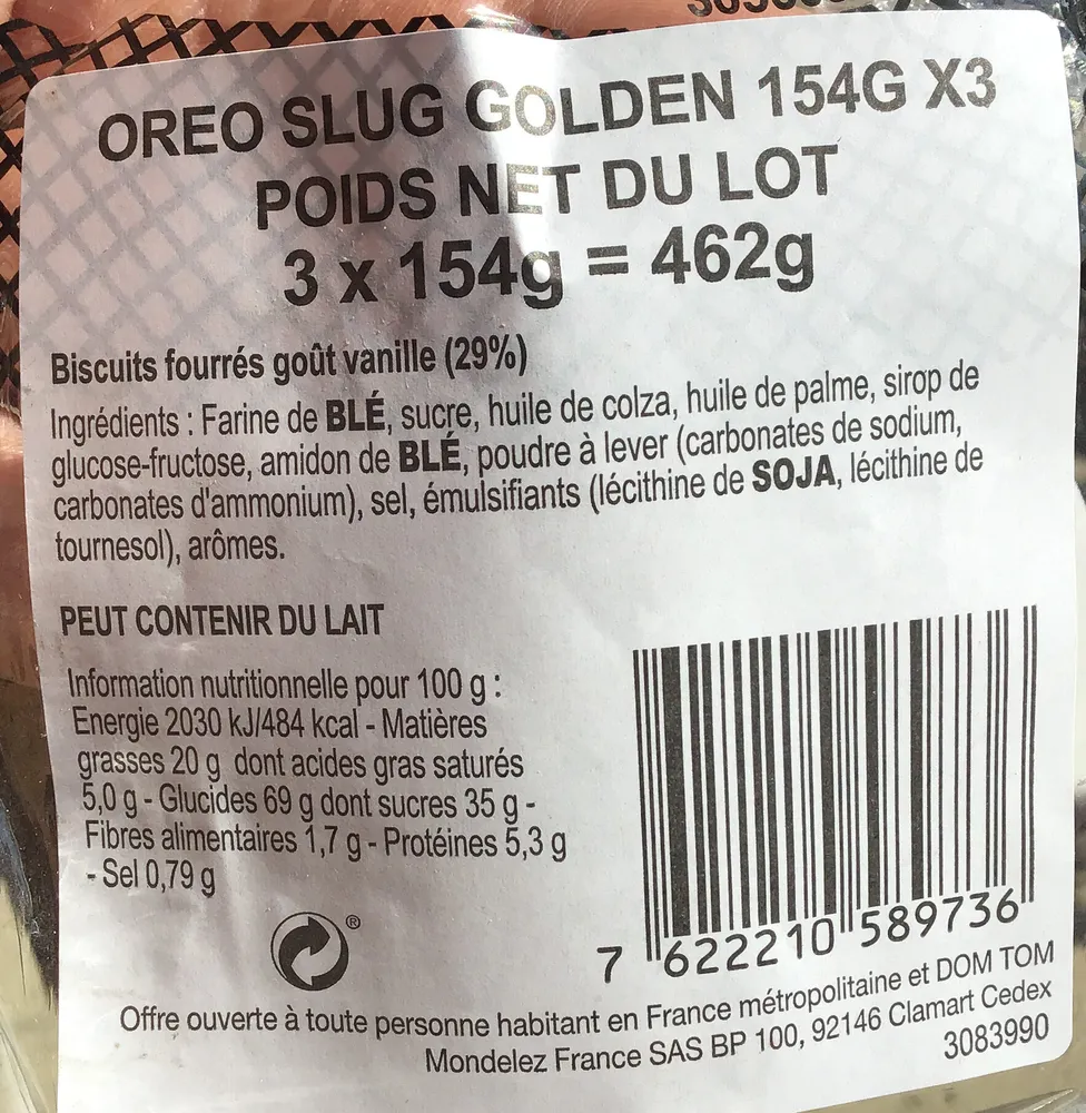 Oreo slug golden