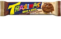 Biscoito Recheio Chocolate Branco E Preto Trakinas Meio A Meio Pacote 126g