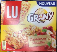 Grany - Barre céréalière à la canneberge et aux noisettes