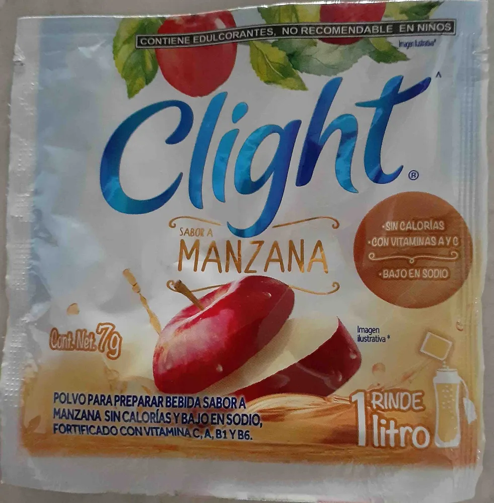 Polvo para preparar bebida Clight sabor a manzana