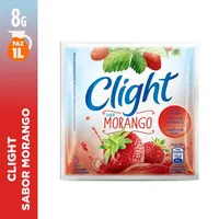 Refresco Em Pó Morango Zero Açúcar Clight Pacote 8g