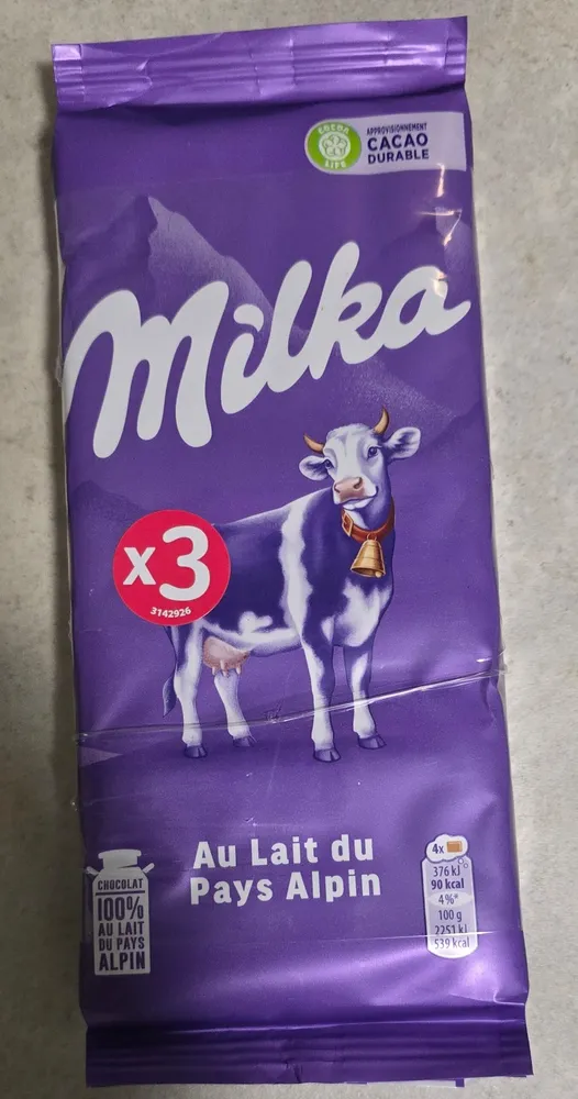 Milka au lait du pays alpin