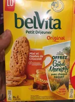 Biscuits miel pépites chocolat Belvita