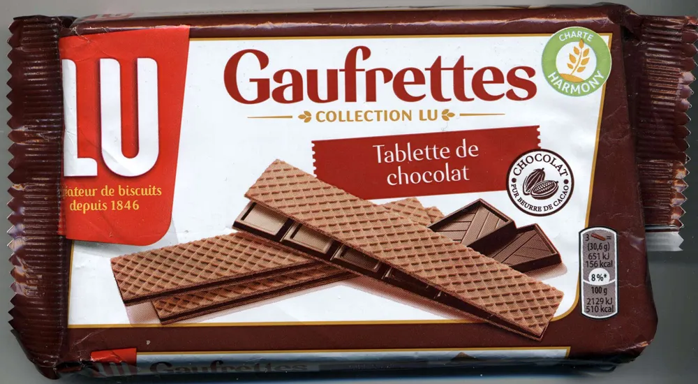 Gaufrettes - Tablette de chocolat