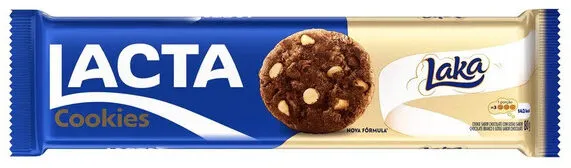 Biscoito Cookie Chocolate Com Gotas De Laka Lacta Pacote 80g