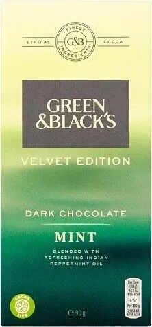 Black's Dark Mint Chocolate Bar
