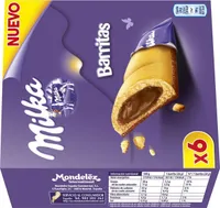 Barritas de galleta rellenas de chocolate
