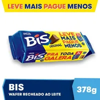 Pack Wafer Recheio E Cobertura Chocolate Lacta Bis Pacote 378g 3 Unidades Leve Mais Pague Menos