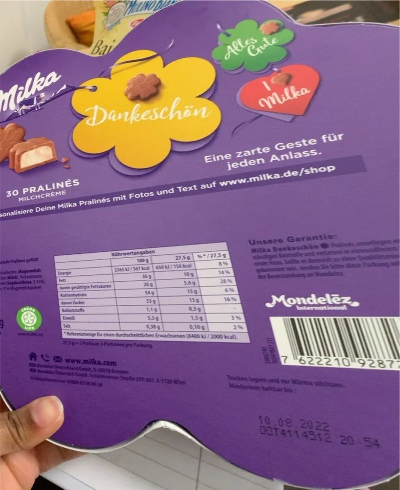 Dankeschön 30 Pralinés