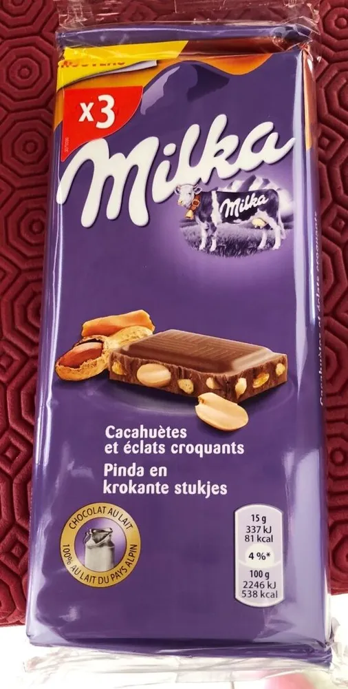 Chocolat cacahuètes et éclats croquants