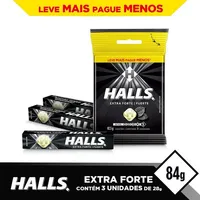 Bala Mentol Extra Forte Halls Pacote 82,5g 3 Unidades Leve Mais Pague Menos