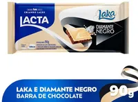 Chocolate Ao Leite E Branco Lacta Laka Diamante Negro Pacote 90g