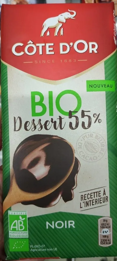 Chocolat bio dessert 55%