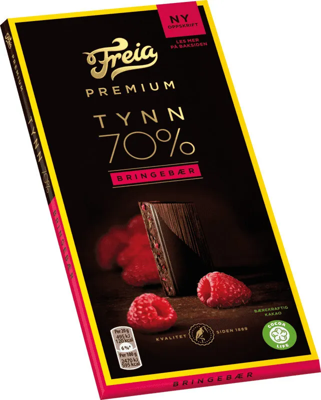 Premium Tynn 70% Bringebær