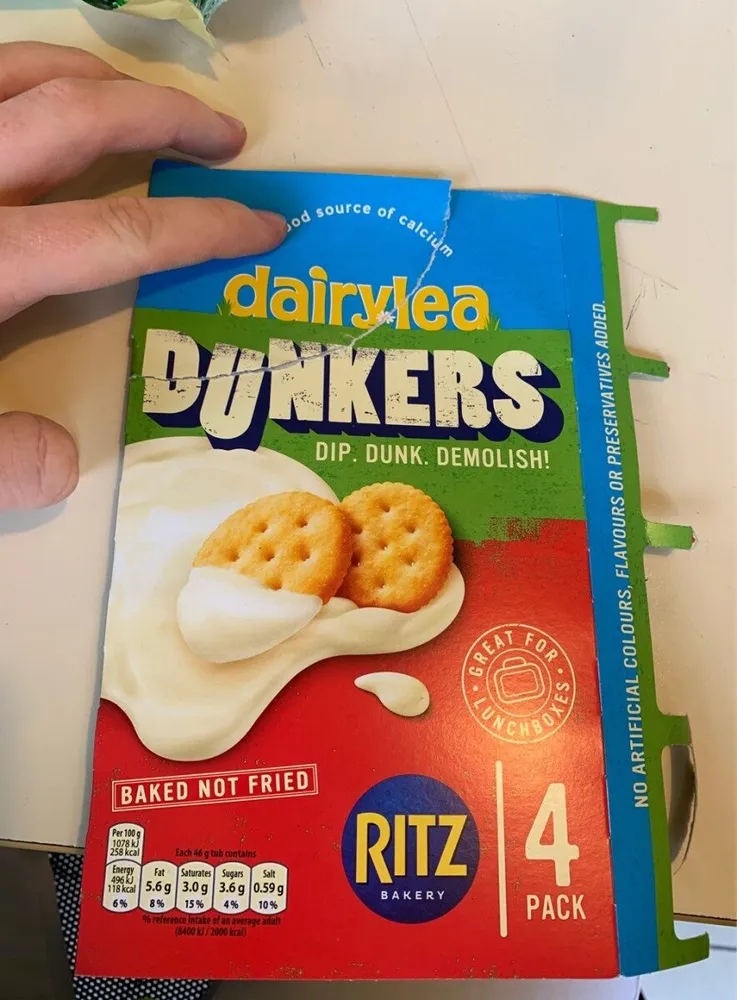 Dairylea dunkers processed cheese-snack ritz