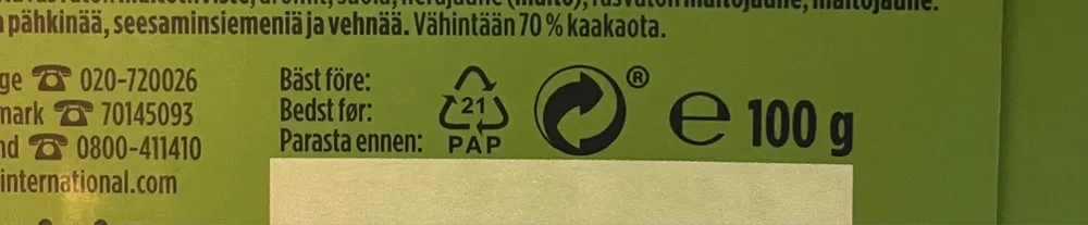 Marabou Premium 70 % Cocoa Mint