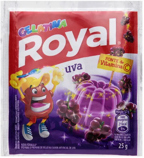 Gelatina Pó Uva Royal Pacote 25g
