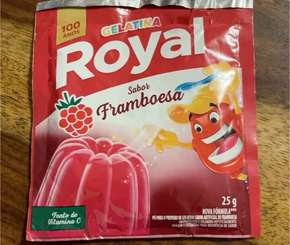 Gelatina Pó Framboesa Royal Pacote 25g